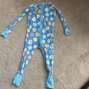 Little Sleepies Blue and Yellow Kids Pajama Footies